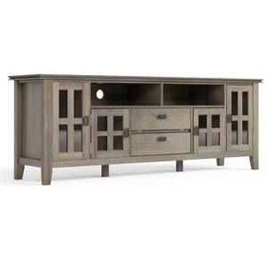 Simpli Home Artisan Solid Wood 53 In. Wide Transitional Tv Media Stand ... with regard to Creating visual balance with farmhouse style wood accents