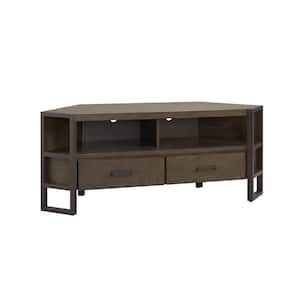 Simpli Home Artisan Solid Wood 53 In. Wide Transitional Tv Media Stand ... within Creating visual balance with farmhouse style wood accents