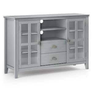 Simpli Home Burlington Solid Wood 54 In. Wide Transitional Tv Media ... in Artisan Solid Wood Tall Tv Media Stand, Farmhouse Grey For Tvs Up To 60 Inches