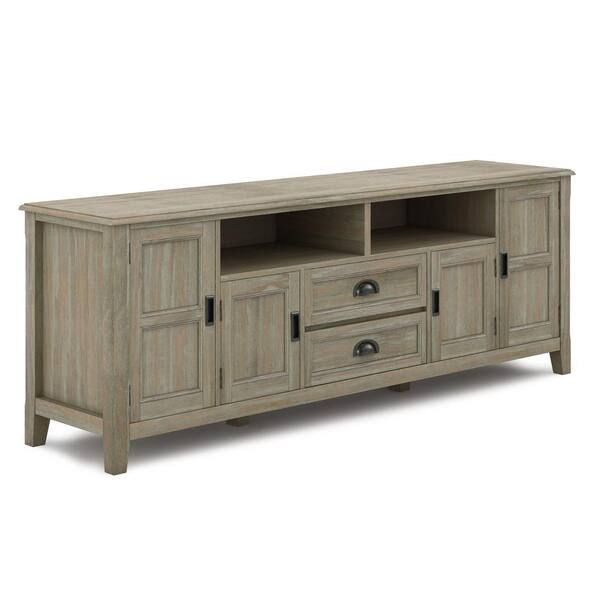 Simpli Home Burlington Solid Wood 72 In. Wide 1-Drawer Transitional Tv ... regarding Burlington Solid Wood 72 Inch Tv Media Stand For Tvs Up To 80 Inches, Black