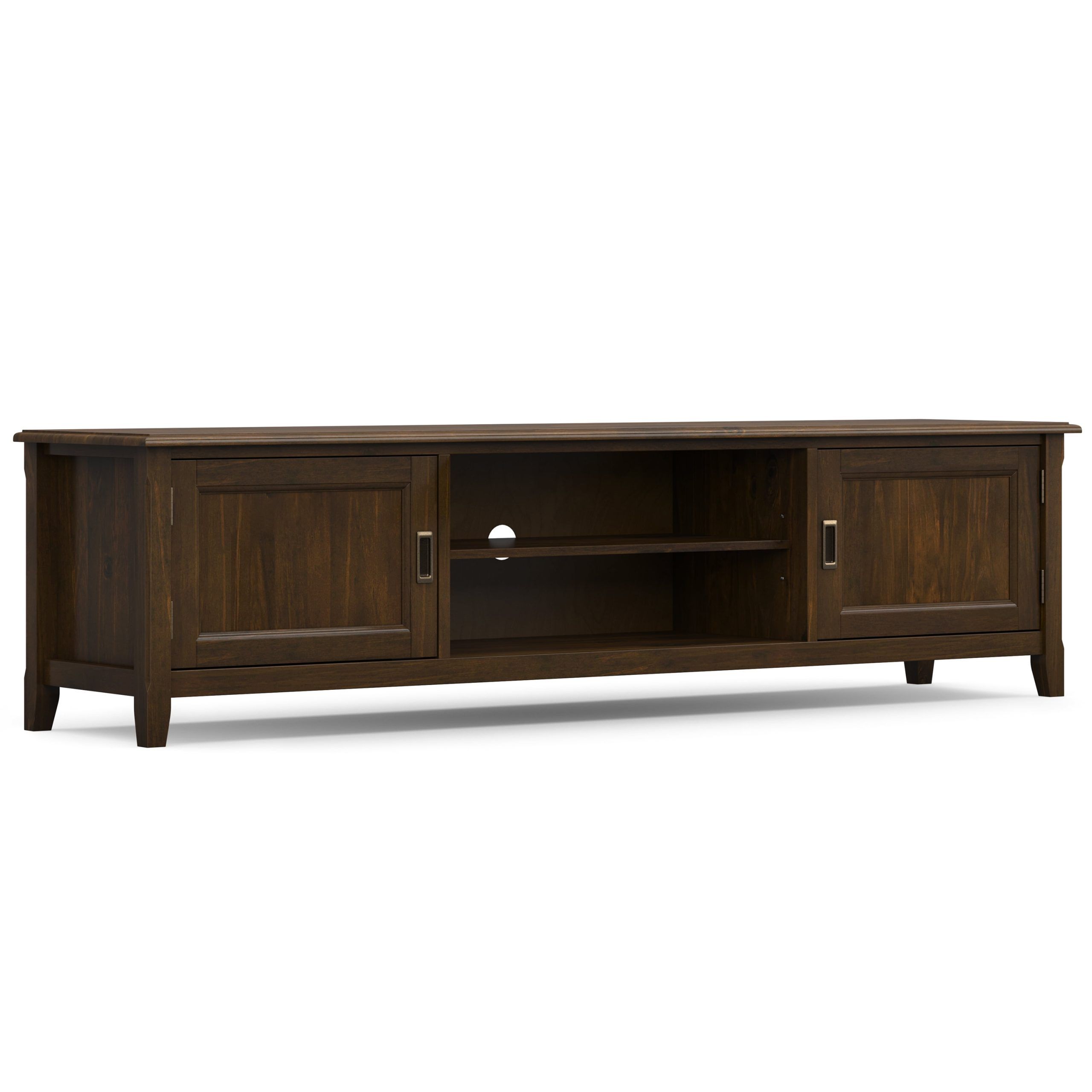 Simpli Home Burlington Solid Wood 72 Inch Wide Transitional Tv Media ... for Exploring the Benefits of Solid Wood Construction in Home Entertainment Furniture