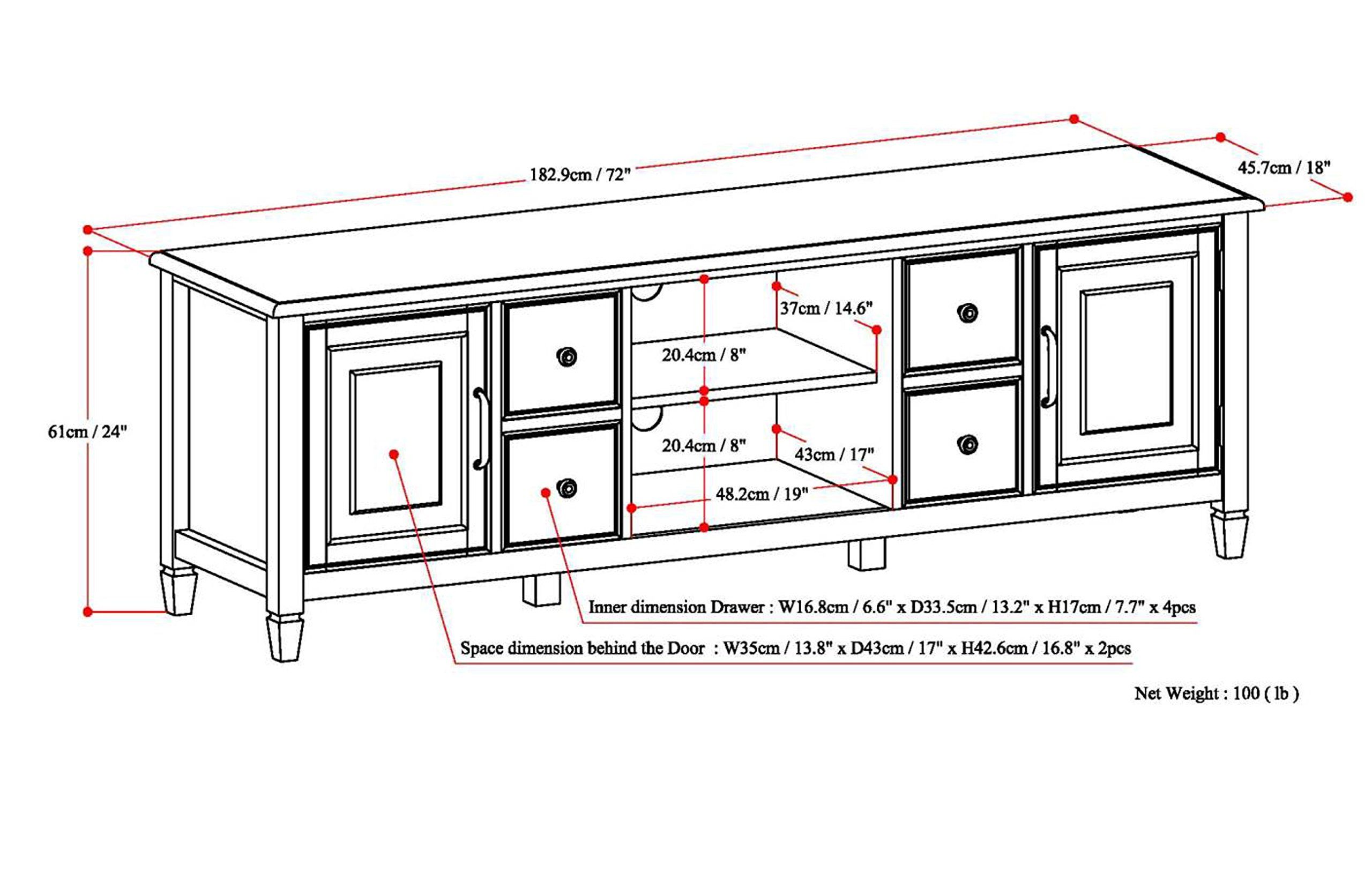 Simpli Home Connaught Solid Wood Tv Media Stand Up To 80 Inch, Dark ... intended for Understanding the craftsmanship behind solid wood entertainment furniture