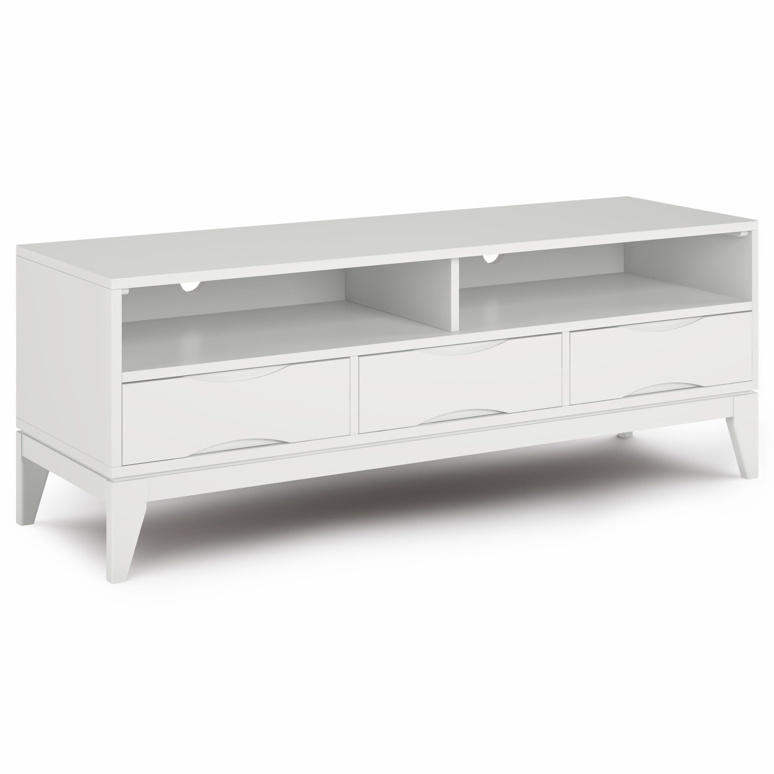 Simpli Home Harper Solid Hardwood 60 Inch Wide Mid Century Modern Tv ... in Harper Solid Hardwood Tv Media Stand, White For Tvs Up To 65 Inches