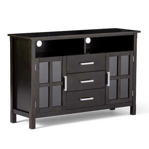 Simpli Home Kitchener Solid Wood 53 In. Wide Contemporary Tv Media ... for Designing Your Entertainment Space with Classic Wood Media Stands