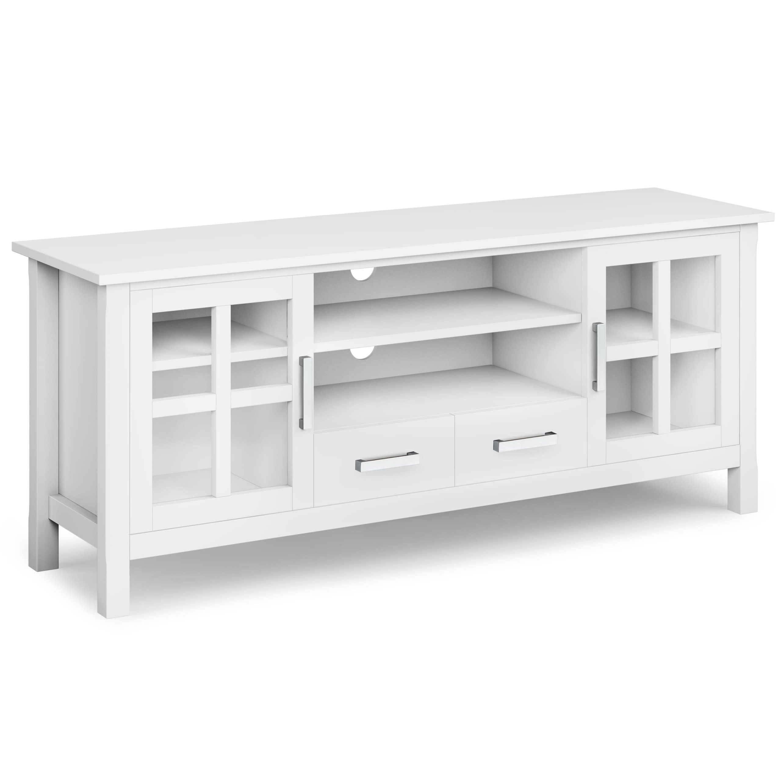Simpli Home - Kitchener Solid Wood 60 Inch Wide Tv Media Stand For Tvs ... in Harper Solid Hardwood Tv Media Stand, White For Tvs Up To 65 Inches