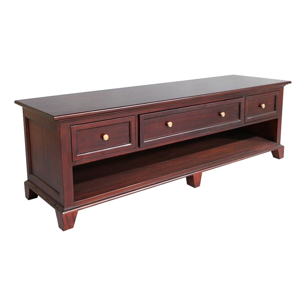 Solid Mahogany Wood Low Line Tv Stand Cabinet /Pre-Order pertaining to Solid Wood 48 Inch Wide Tv Media Stand And In Mahogany Brown For Tvs Up To