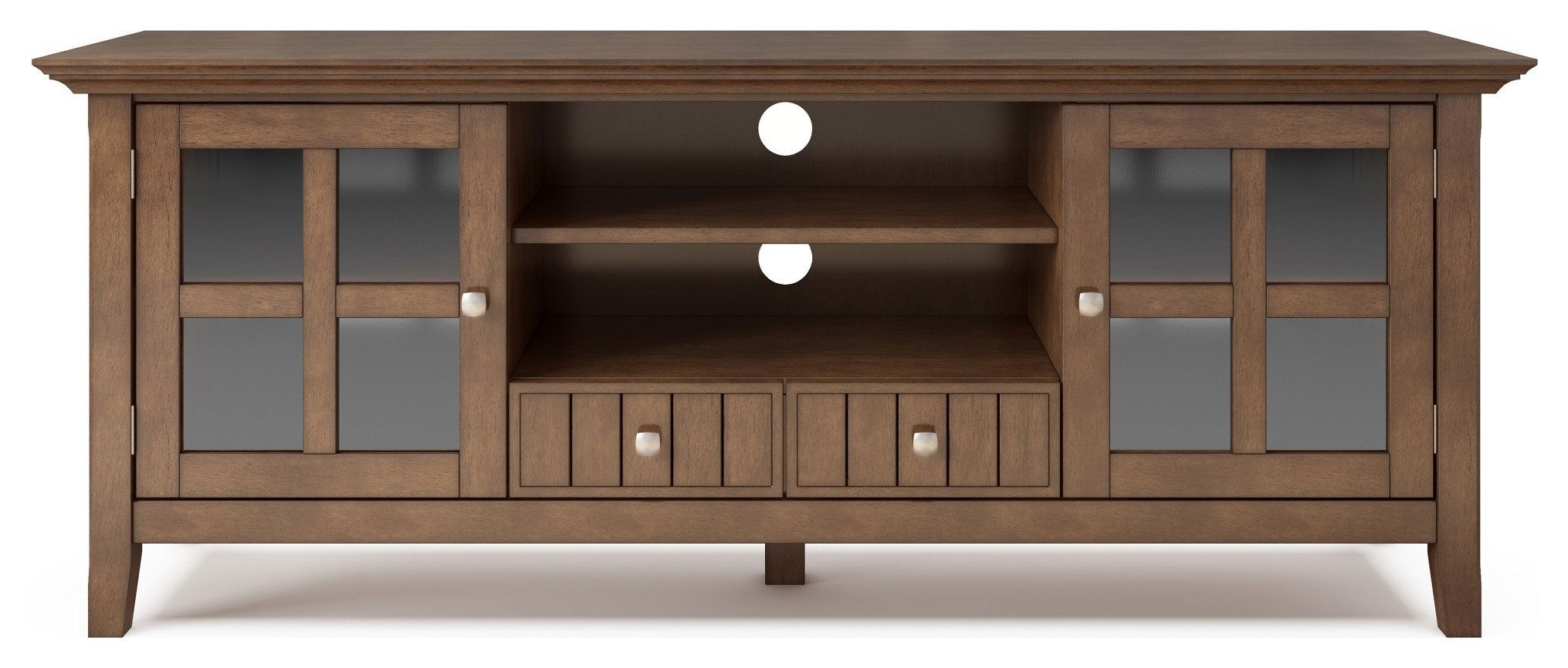 Solid Wood 60" Wide Tv Media Stand In Rustic Natural Aged Brown ... inside Clarkson Wood 60" Wd Mid Century Design Tv Media Stand In Natural Aged Brown