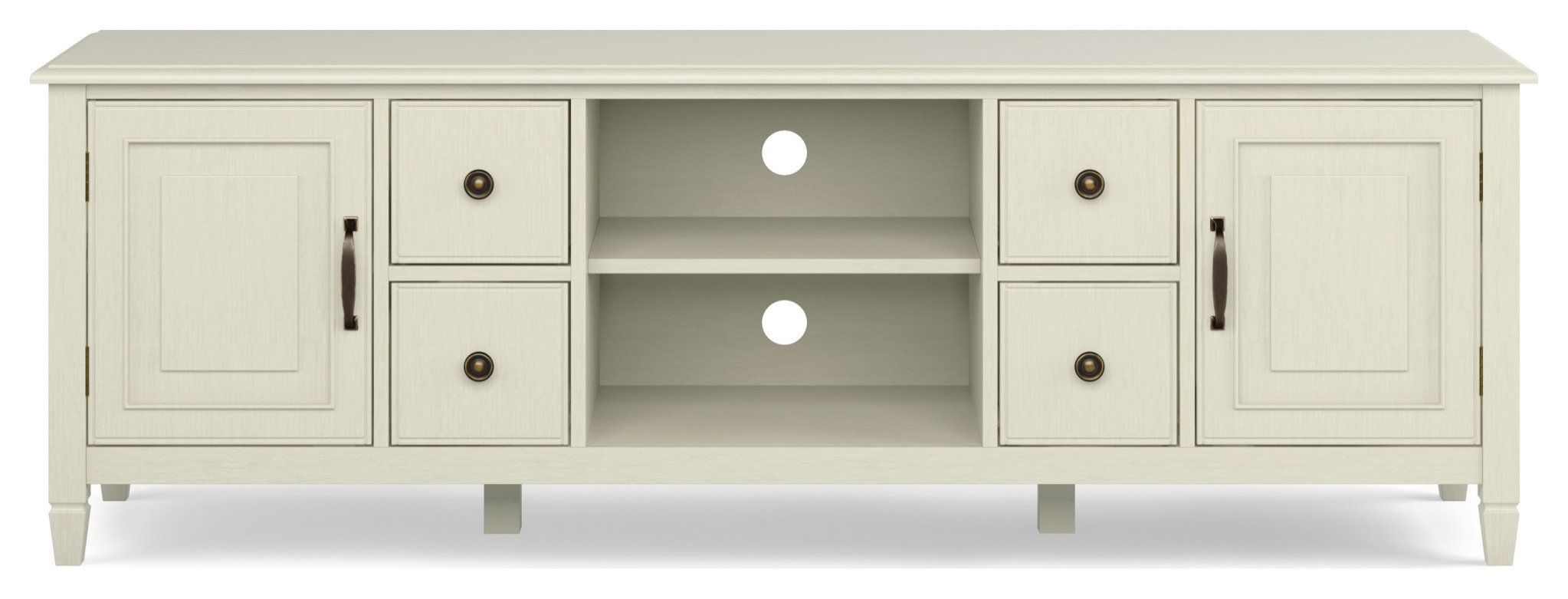 Solid Wood 72" Wide Tv Stand, Antique White For Tvs Up To 80 ... within Choosing the Right TV Stand to Complement Your Home Entertainment Setup