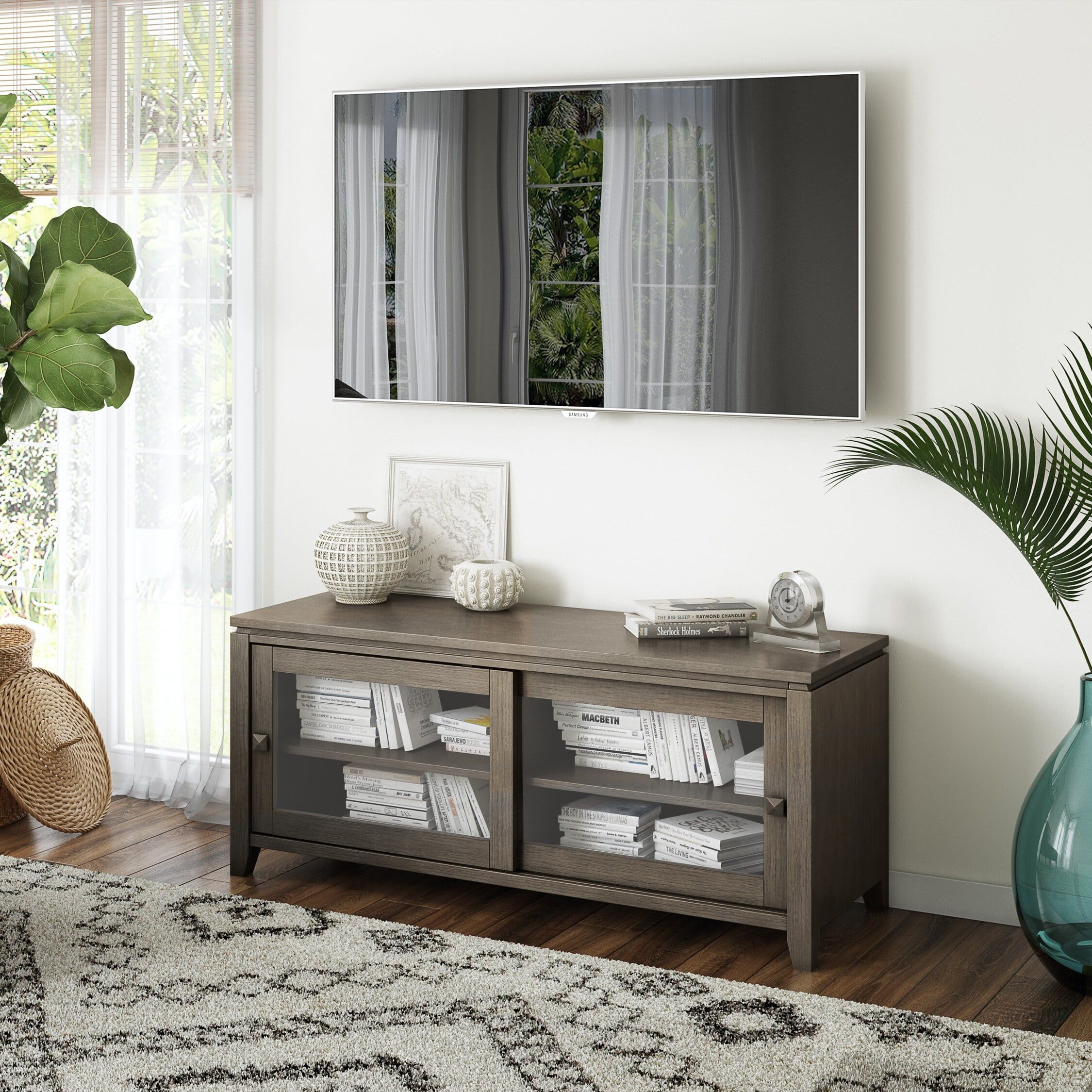 Solid Wood Tv Stand 48 Inch At Jana Bowers Blog with Solid Wood 48 Inch Wide Tv Media Stand And In Mahogany Brown For Tvs Up To