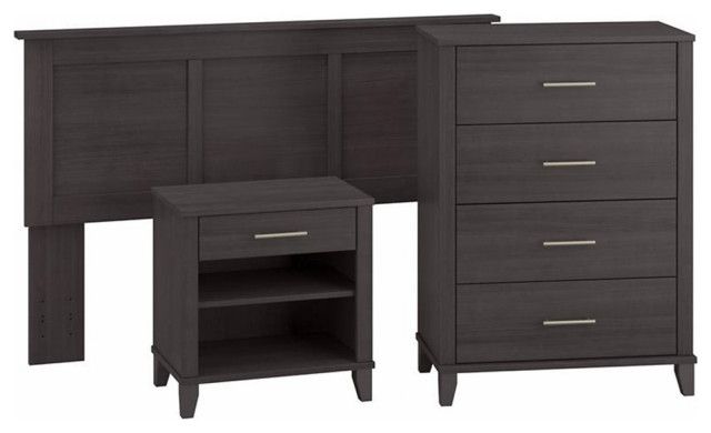 Somerset 3 Piece Full/Queen Size Bedroom Set In Storm Gray - Engineered ... inside Somerset Storage 3 Drawer Dresser Tv Stand In Storm Gray - Engineered Wood