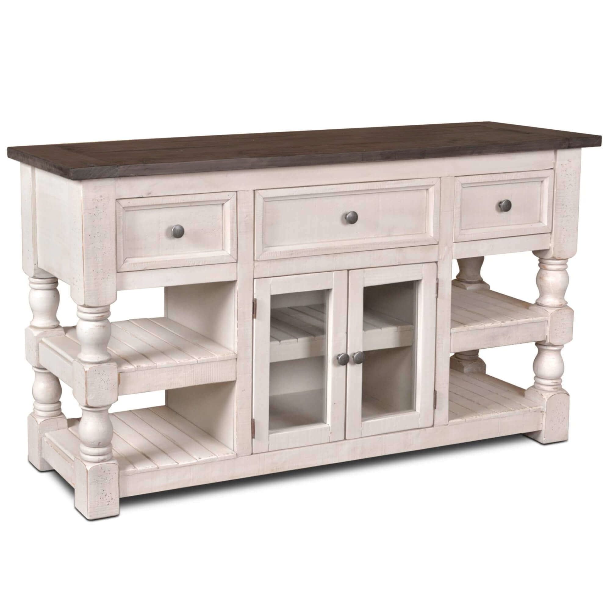 Sunset Trading Stowe Barn Door Console - Media Cabinet - Tv Stand ... intended for Stowe Barn Door Console - Media Cabinet - Tv Stand - Rustic Gray Solid Wood