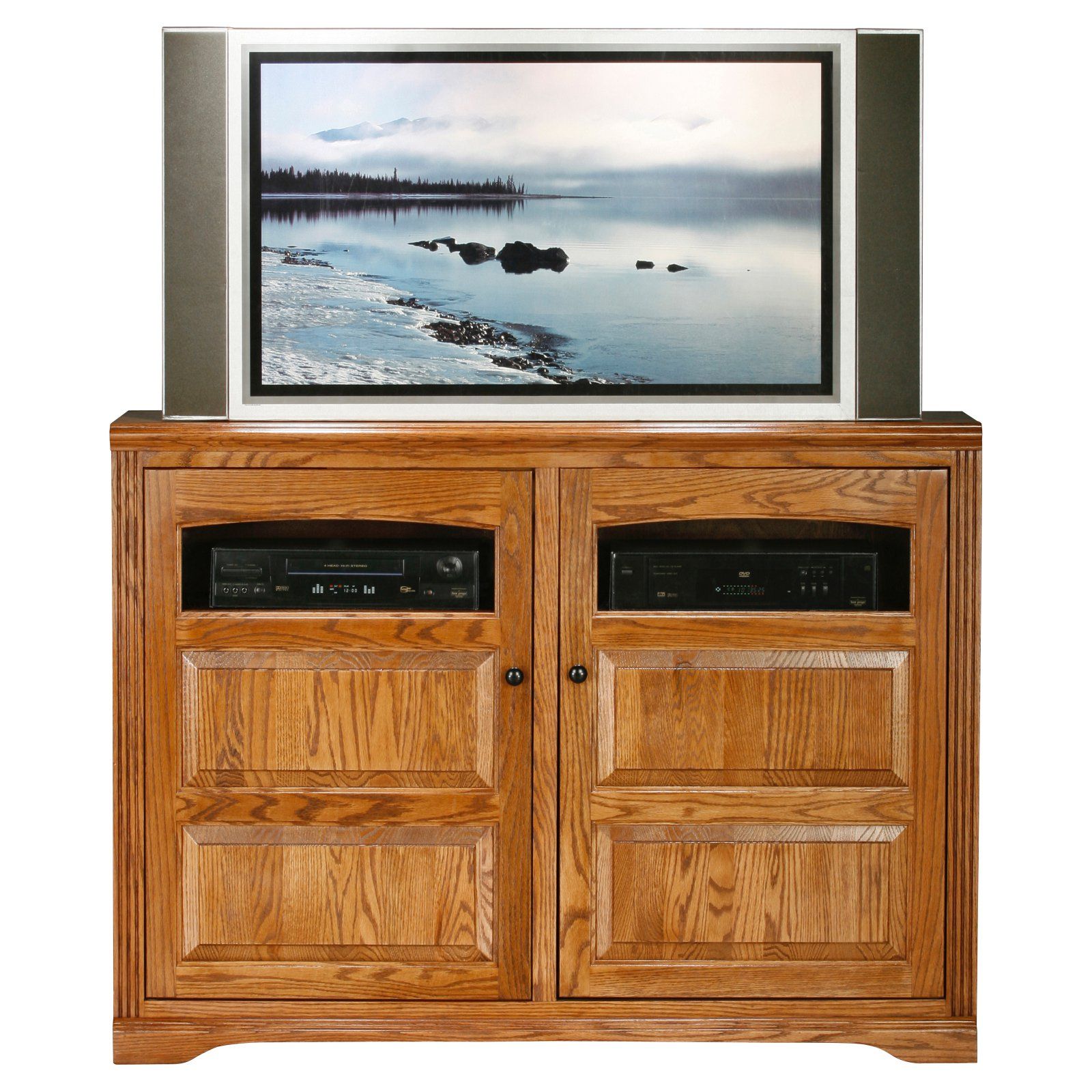 Top 15 Of Choosing The Perfect Oak Tv Stand For Flat Screen Tvs within Eagle Furniture Oak Ridge Thin Flat-Panel Entertainment Console, Lite Oak