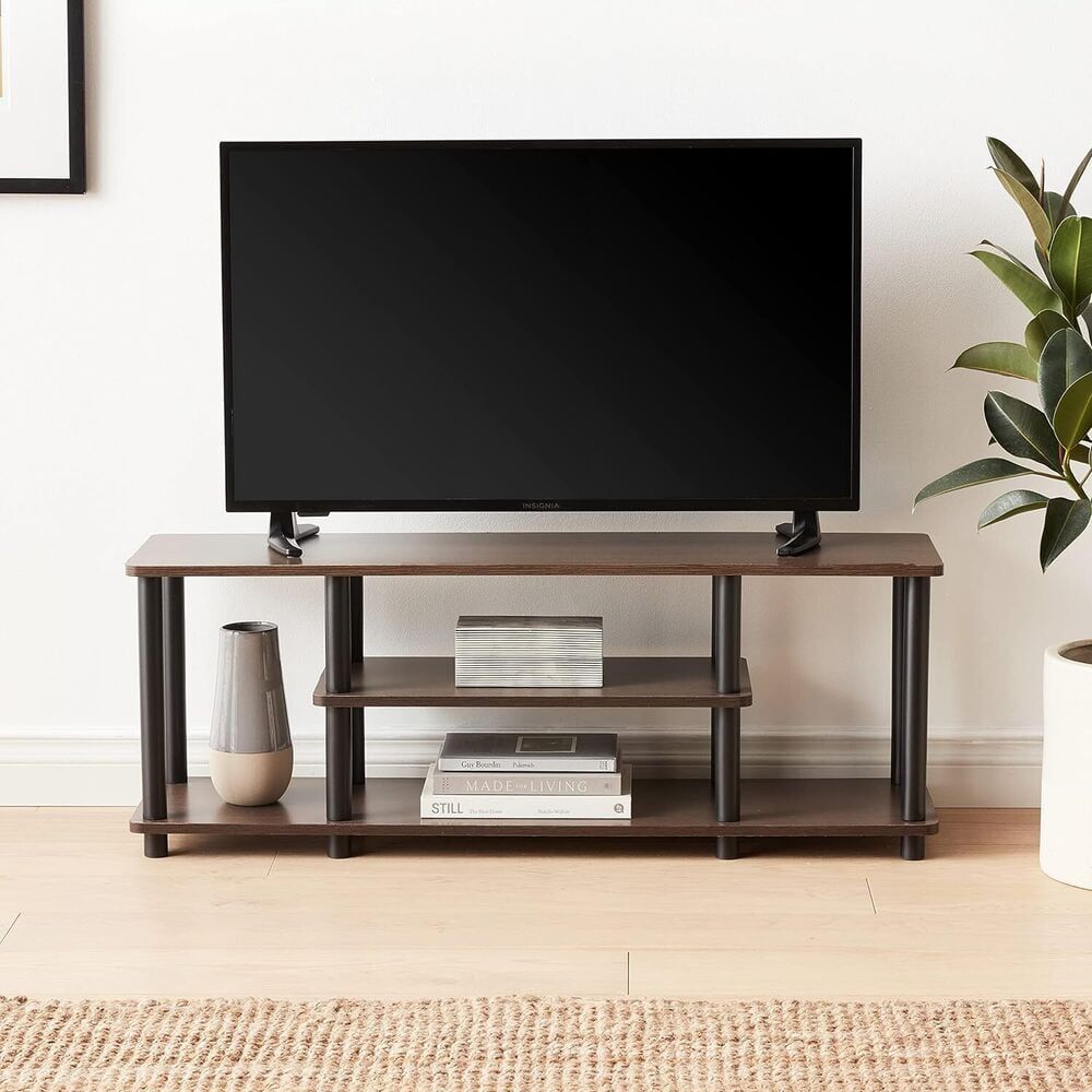 Turn-N-Tube No Tools 3D 3-Tier Entertainment Tv Stand Up To 50 In Tv ... within Turn-N-Tube No Tools 3D 3-Tier Entertainment Tv Stands, Columbia Walnut-Black