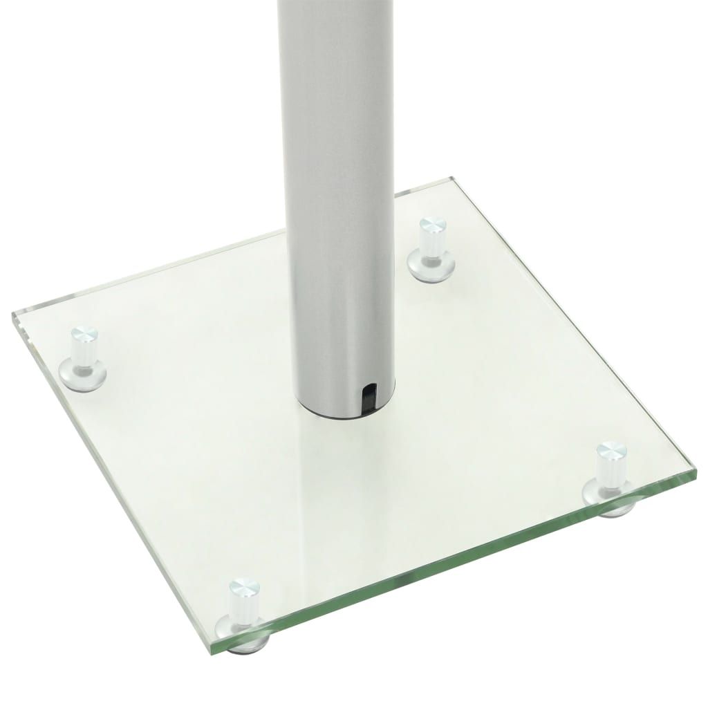 Vidaxl Speaker Stands 2 Pcs Tempered Glass 1 Pillar Design Silver ... regarding Exploring the ergonomic benefits of silver pillar speaker systems