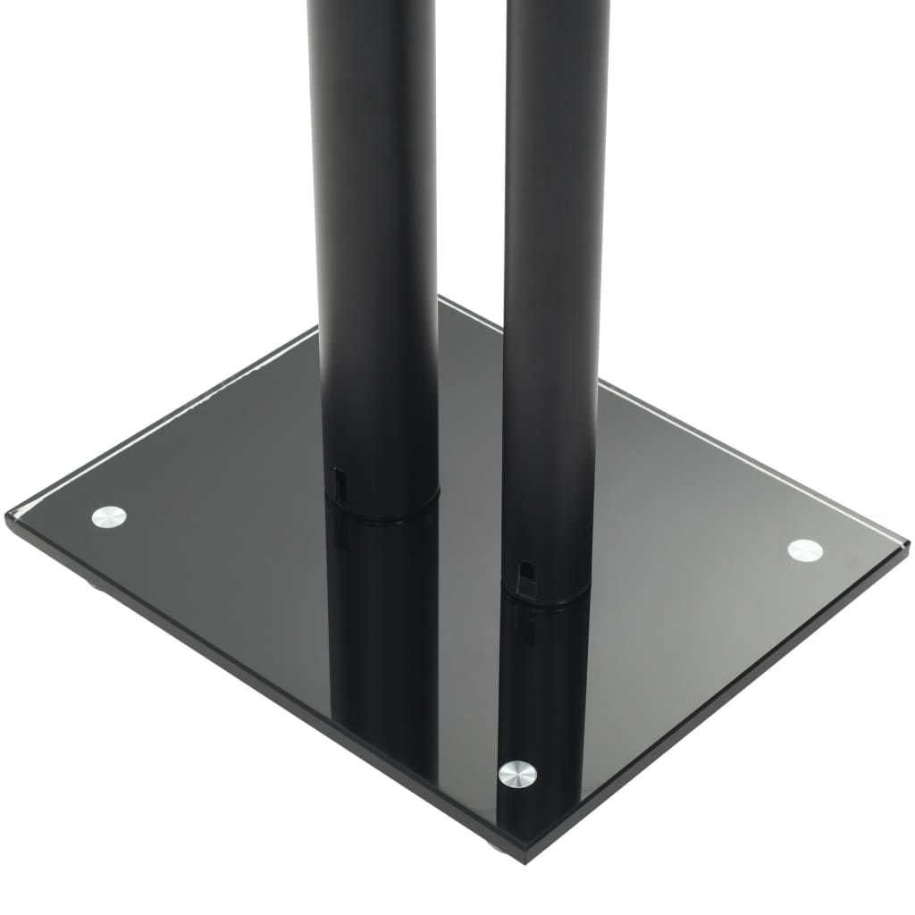 Vidaxl Speaker Stands 2 Pcs Tempered Glass 2 Pillars Design Black ... with regard to Vidaxl Speaker Stands 2-Piece Tempered Glass 2 Pillars Design Silver