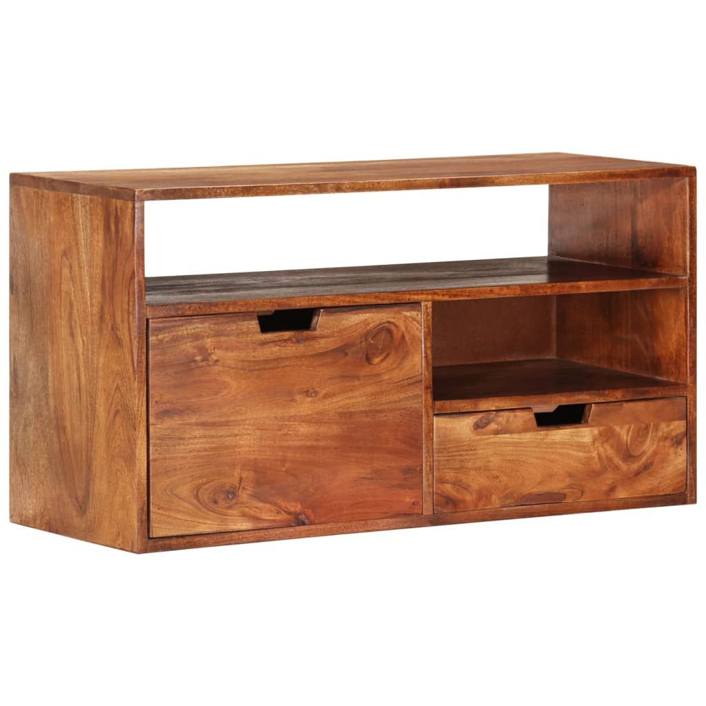 Vidaxl Tv Cabinet 80X30X42 Cm Solid Acacia Wood | Vidaxl.ie intended for Vidaxl Tv Cabinet Honey Touch Solid Acacia Wood Medium Tv Cabinet