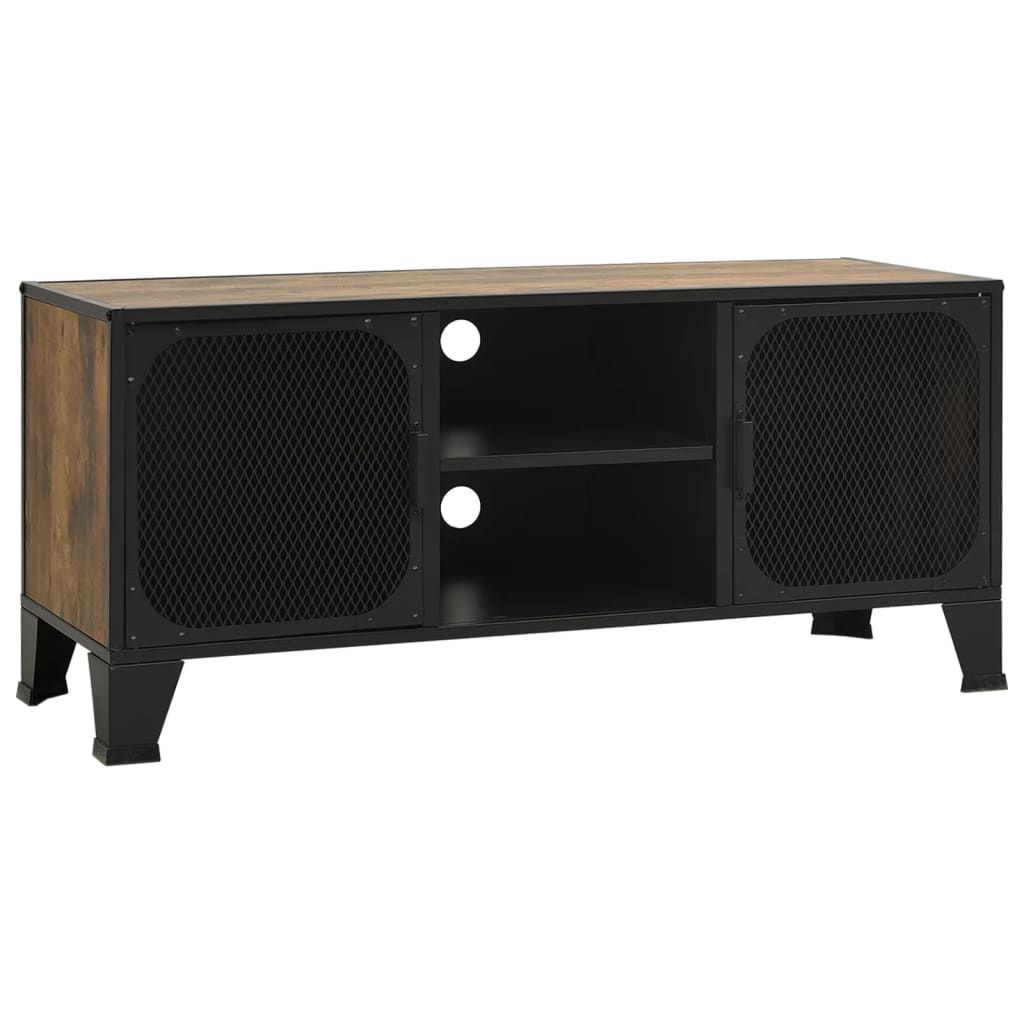 Vidaxl Tv Cabinet Rustic Brown 105X36X47 Cm Metal And Mdf | Vidaxl.com.au throughout How to choose the right vidaXL TV stand for your living space