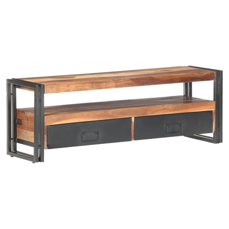 Vidaxl Tv Stand Media Unit Sideboard Tv Console Home Living Room Solid ... for Vidaxl Tv Stand Tv Unit Sideboard Home Tv Console Rustic Brown Metal And Mdf