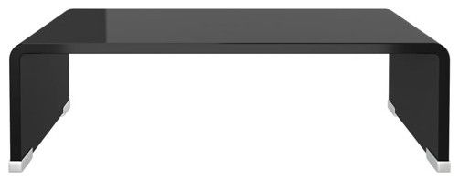 Vidaxl Tv Stand Monitor Stand Desktop Stand Tv Console Media Unit Glass ... regarding Vidaxl Tv Stand Black Tempered Glass, Plastic Medium Sleek Tv Stand