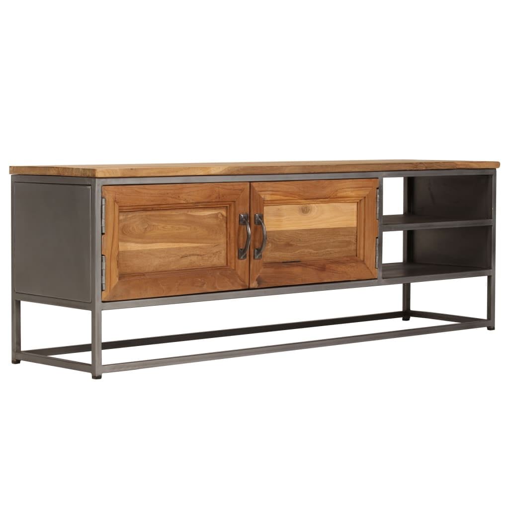 Vidaxl Tv Stand Recycled Teak And Steel 47.2"X11.8"X15.7" - Walmart.com for Vidaxl Tv Stand Tv Unit Sideboard Tv Console Cabinet Recycled Teak And Steel