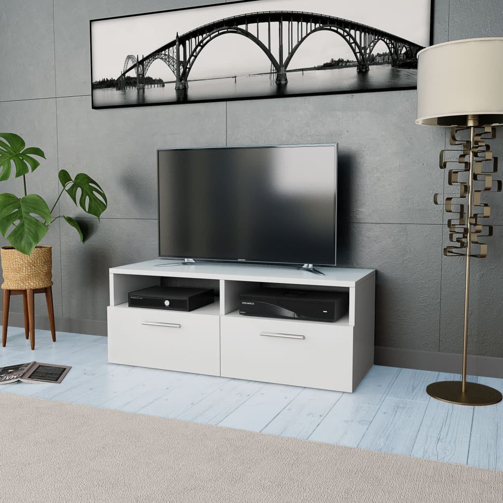Vidaxl Tv Stand Tv Console Sideboard Tv Unit Home Media Unit Engineered ... with Vidaxl Tv Stand Tv Console Sideboard Tv Unit Media Unit Cupboard White Metal