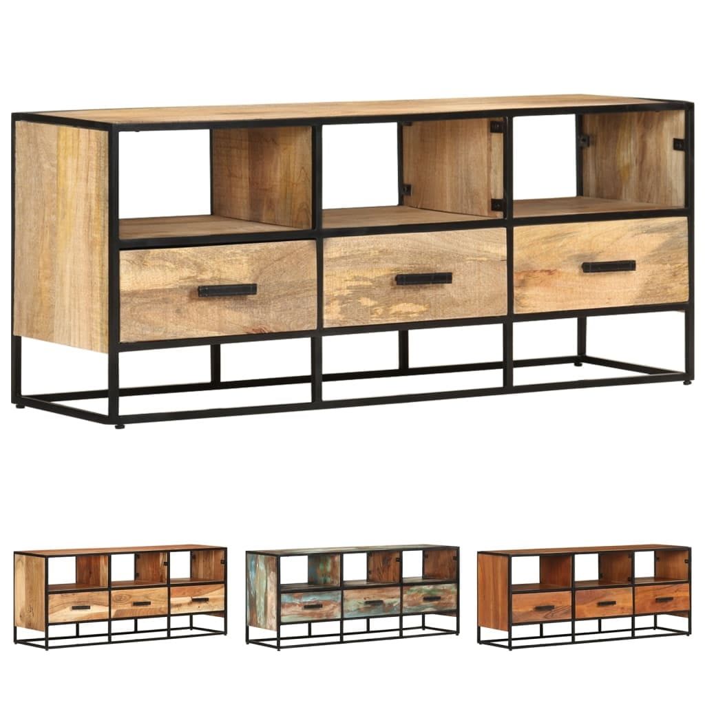 Vidaxl Tv Stand Tv Unit Sideboard Home Tv Console Media Unit Rough ... inside Vidaxl Tv Stand Tv Console Wall-Mounted Sideboard Media Unit Rough Mango Wood