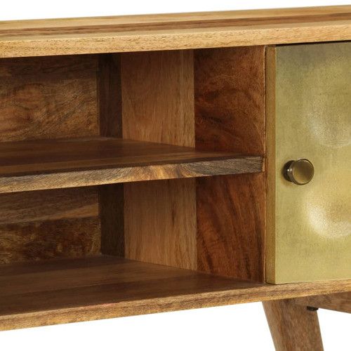 Vidaxl Tv Stand Tv Unit Sideboard Home Tv Console Unit Solid Sheesham ... regarding How to choose the right TV console that complements your home decor