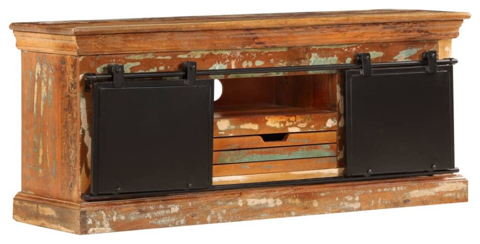 Vidaxl Tv Stand Tv Unit Sideboard Tv Console Cabinet Solid Reclaimed ... pertaining to Vidaxl Tv Stand Monitor Stand Desktop Stand Console Unit Solid Reclaimed Wood