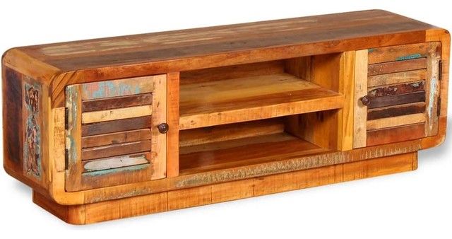 Vidaxl Tv Stand Tv Unit Sideboard Tv Console Cabinet Solid Reclaimed ... pertaining to Vidaxl Tv Stand Monitor Stand Desktop Stand Console Unit Solid Reclaimed Wood