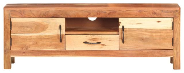 Vidaxl Tv Stand Tv Unit Sideboard Tv Console Media Cabinet Solid Acacia ... regarding Vidaxl Adjustable Tv Stand/ Tv Table, Solid Acacia Wood 45.3X11.8X15.7 Inches