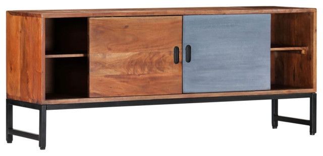 Vidaxl Tv Stand Tv Unit Sideboard Tv Console Media Cabinet Solid Acacia ... with Vidaxl Tv Stand Tv Unit Sideboard Tv Console Cabinet Solid Brushed Acacia Wood