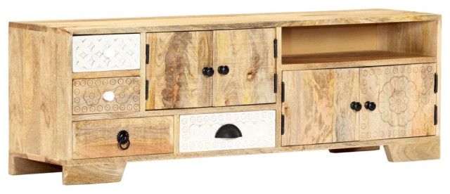Vidaxl Tv Stand Tv Unit Sideboard Tv Console Media Cabinet Solid Mango ... throughout Vidaxl Tv Stand Tv Unit Sideboard Tv Unit Cabinet Gray Solid Rough Mango Wood