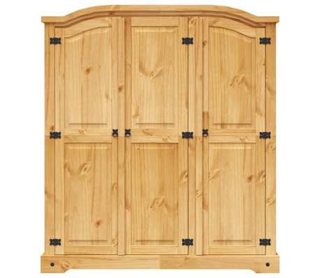 Vidaxl Wardrobe Mexican Pine Corona Range 3 Doors | Vidaxl.ie inside Exploring the Durability Factors of Pine Wood Furniture