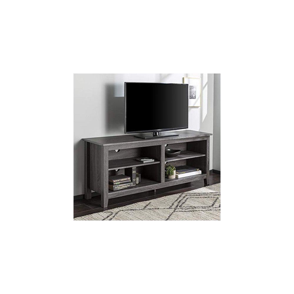 Walker Edison Wren Classic 4 Cubby Tv Stand For Tvs Up To 65 | Universe ... for Maximizing Space with a 65 Inch Compatible TV Stand Design