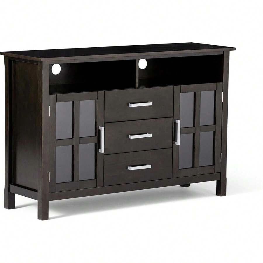 Wangxiaoa Kitchener Solid Wood Universal Tv Media Stand, 53 Inch Wide ... within The Art of Balancing Functionality and Aesthetics in Home Entertainment