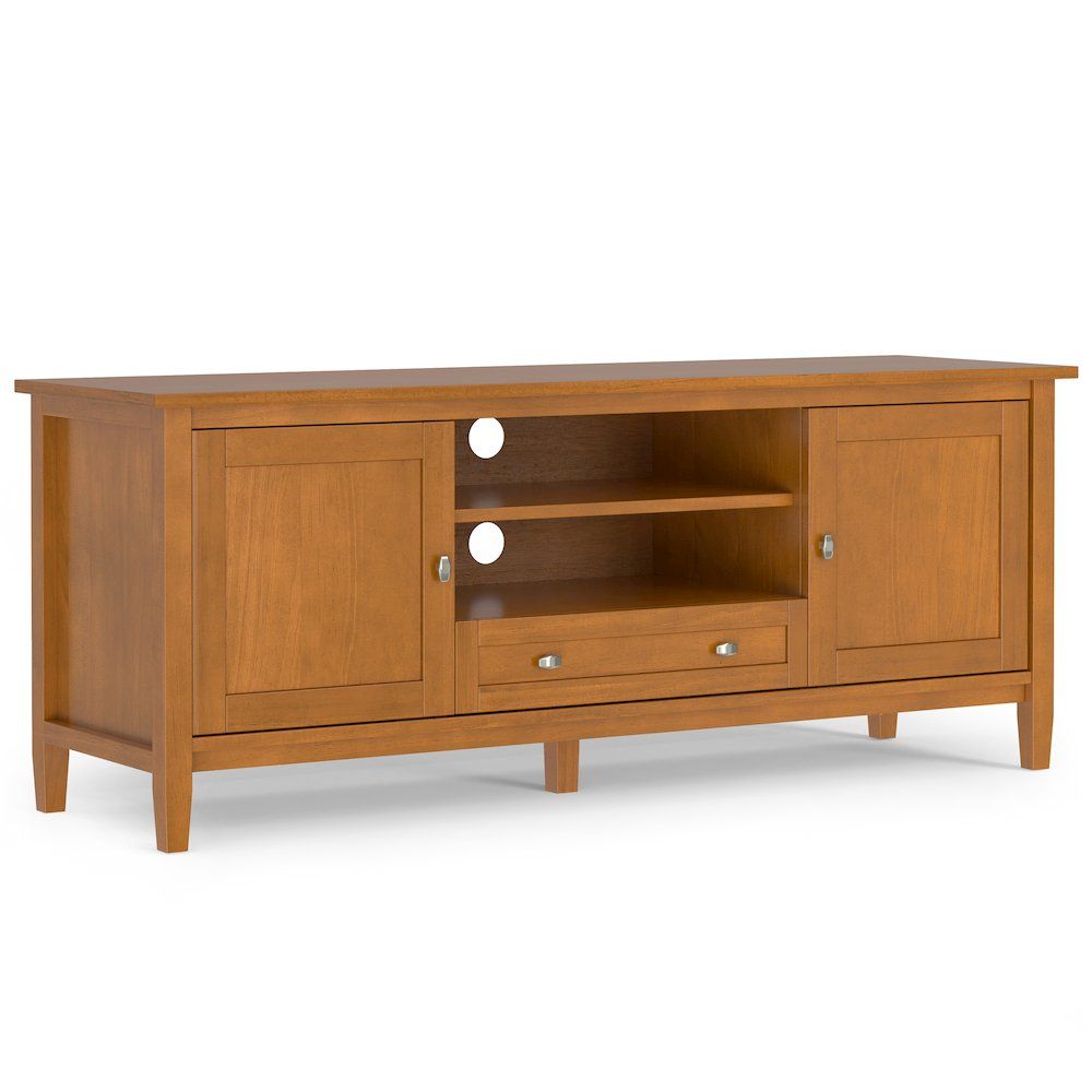 Warm Shaker Solid Wood 60&amp;quot; Wd Transitional Tv Media Stand In Light ... within Understanding the Role of Wooden Media Stands in Modern Living Spaces