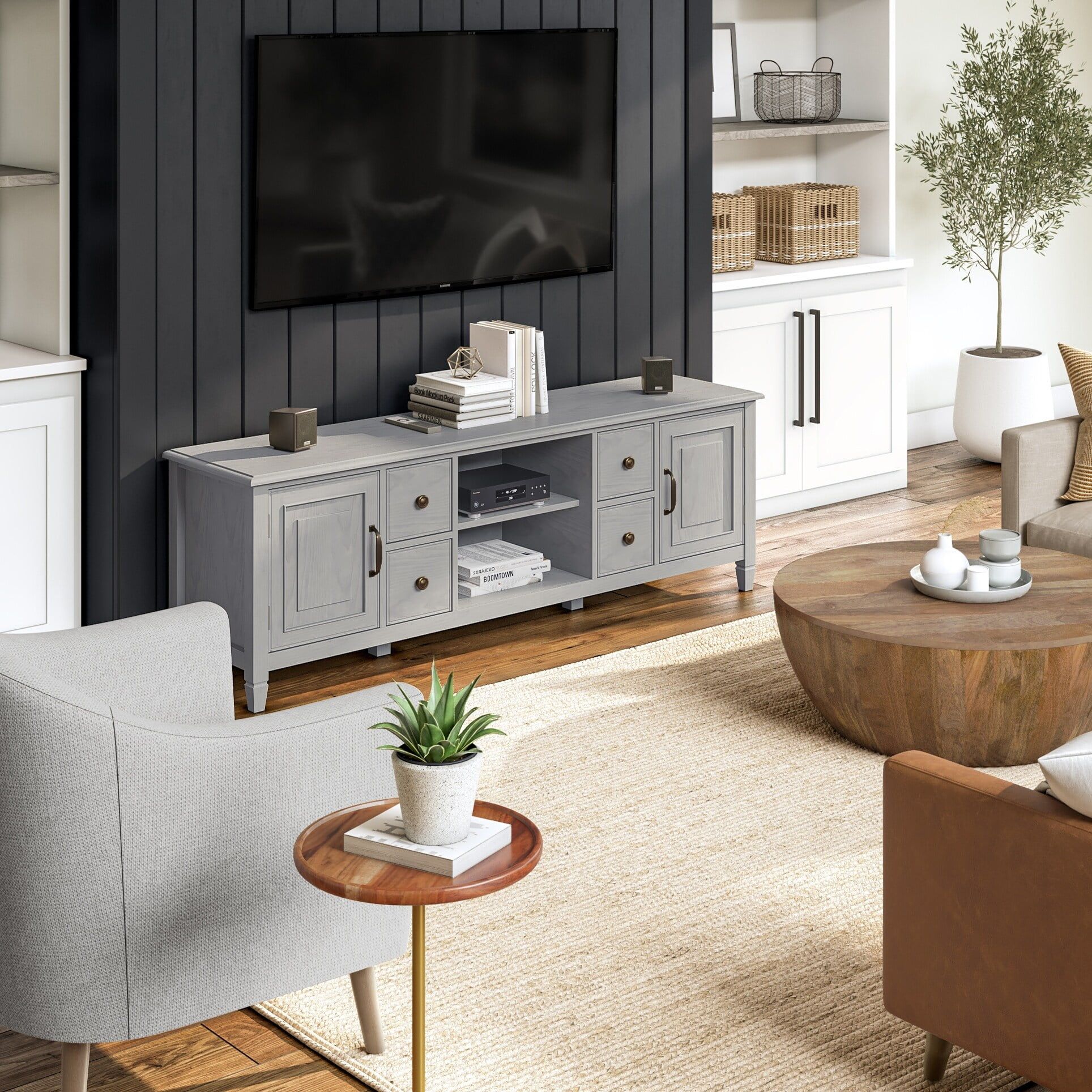 Wyndenhall Hampshire Solid Wood 72 Inch Wide Traditional Tv Media Stand ... pertaining to Exploring the durability and maintenance of wood-based entertainment centers