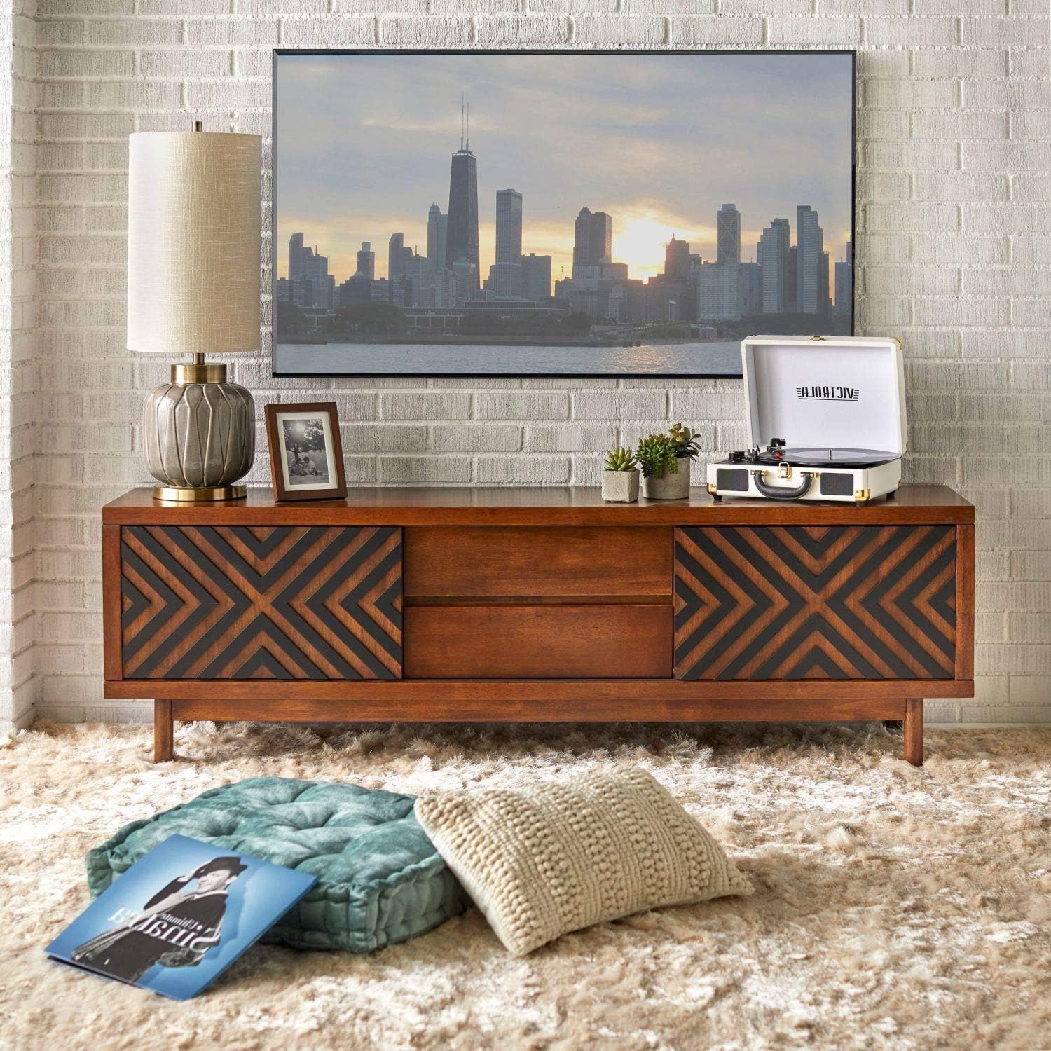 Amazon.com: Mid Century Modern Tv Stand Provides Retro Style And ... intended for Maximizing Space and Style with Butler Loft Entertainment Center Designs