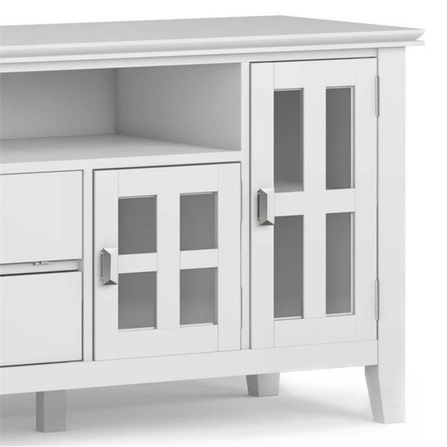 Artisan Solid Wood 72" Wide Contemporary Tv Media Stand In White Upto ... within Design Considerations for Large-Scale TV Stands in Contemporary Homes