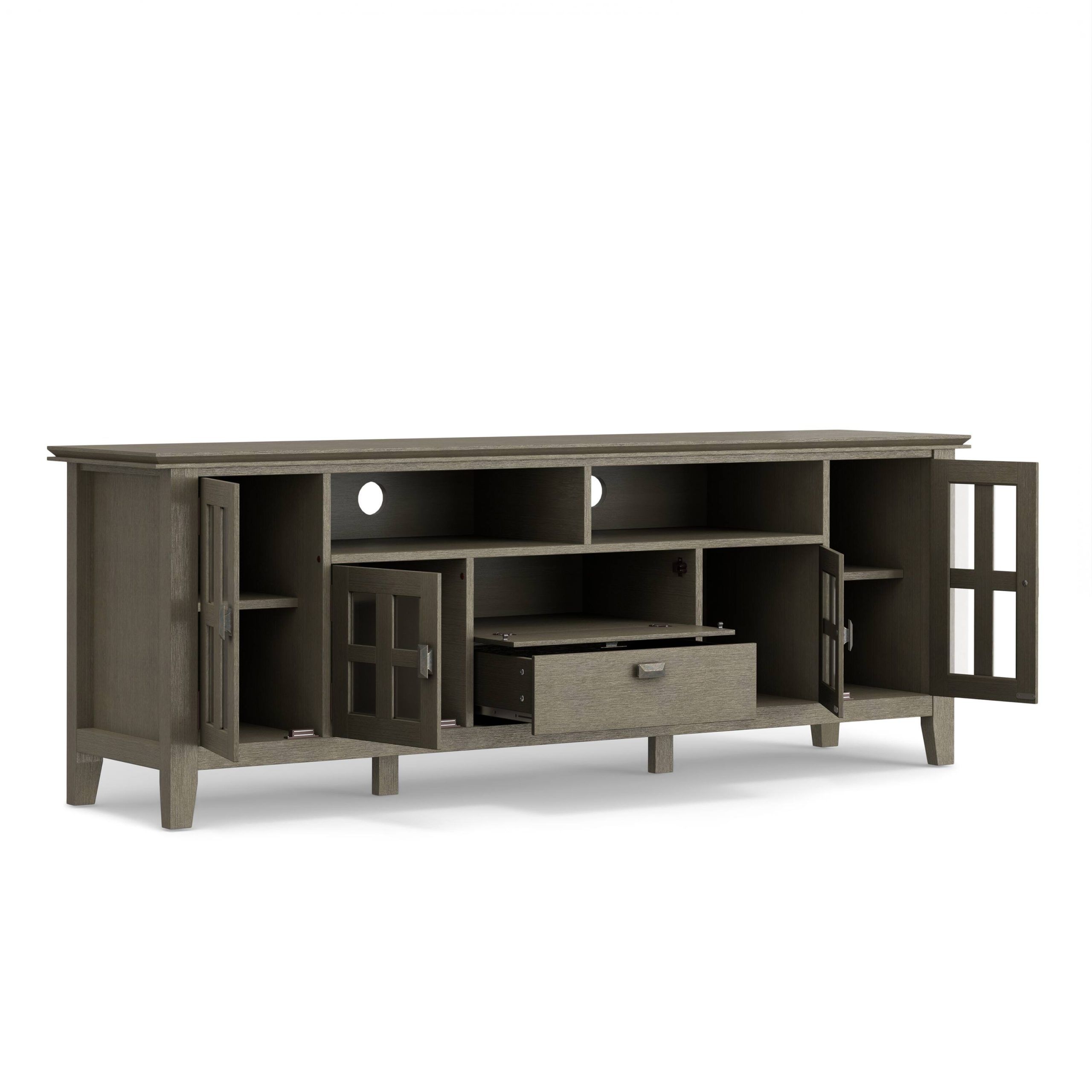 Customer Reviews: Simpli Home Artisan Solid Wood 72 Inch Wide ... inside Why choosing solid wood over synthetic materials matters for your living room setup