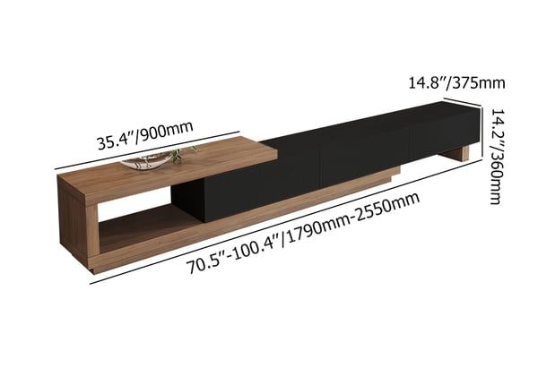 Free Shipping On Quoint 100.4" Modern Tv Stand Retracted & Extendable 3 ... within Practical benefits of retracted storage solutions for modern media room organization