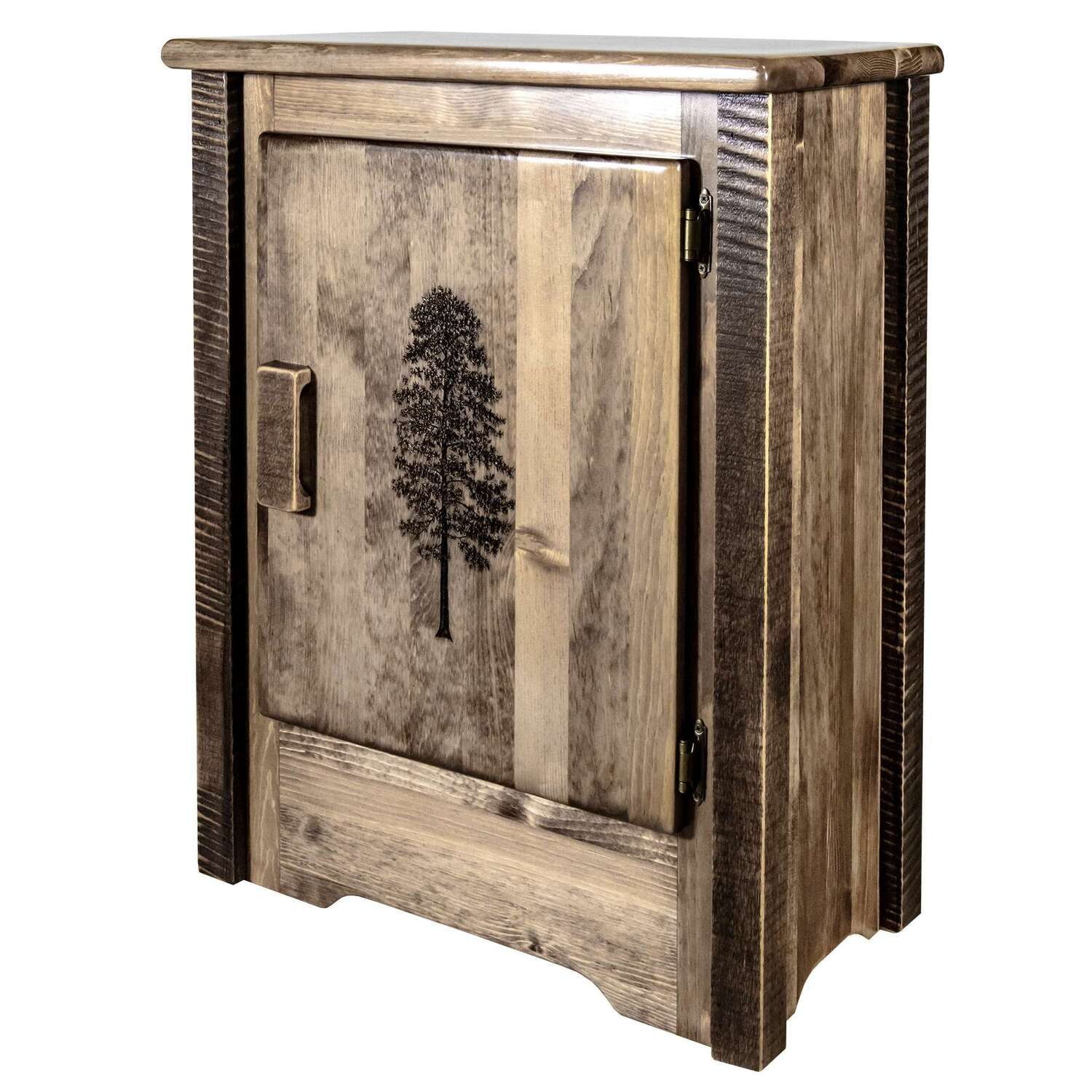 Homestead Collection Accent Cabinet W/ Laser Engraved Pine Design ... with How to Choose the Right Television Stand for Your Homestead Collection