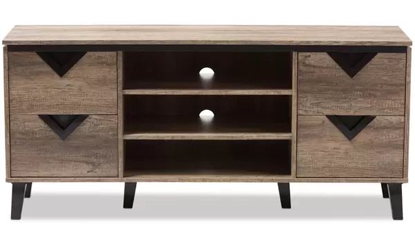 Light Brown Wood 55" Tv Stand | Groupon Goods for The Art of Balancing Form and Function in TV Stands