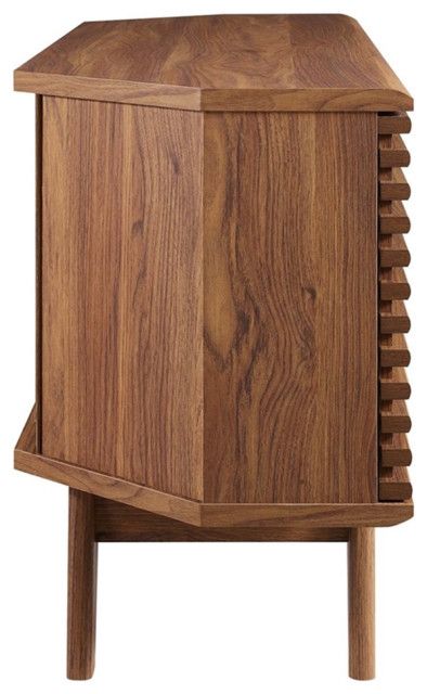 Modway Render 46" Laminate And Particleboard Corner Tv Stand In Walnut ... with regard to Creating Functional Living Spaces with Corner TV Furniture Solutions