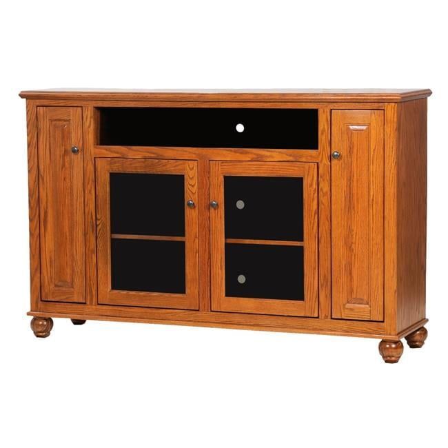 Oak Tall Deluxe Entertainment Console, Dark - Walmart.com with regard to Eagle Furniture Classic Oak Thin 55" Tall Entertainment Console, Dark Oak