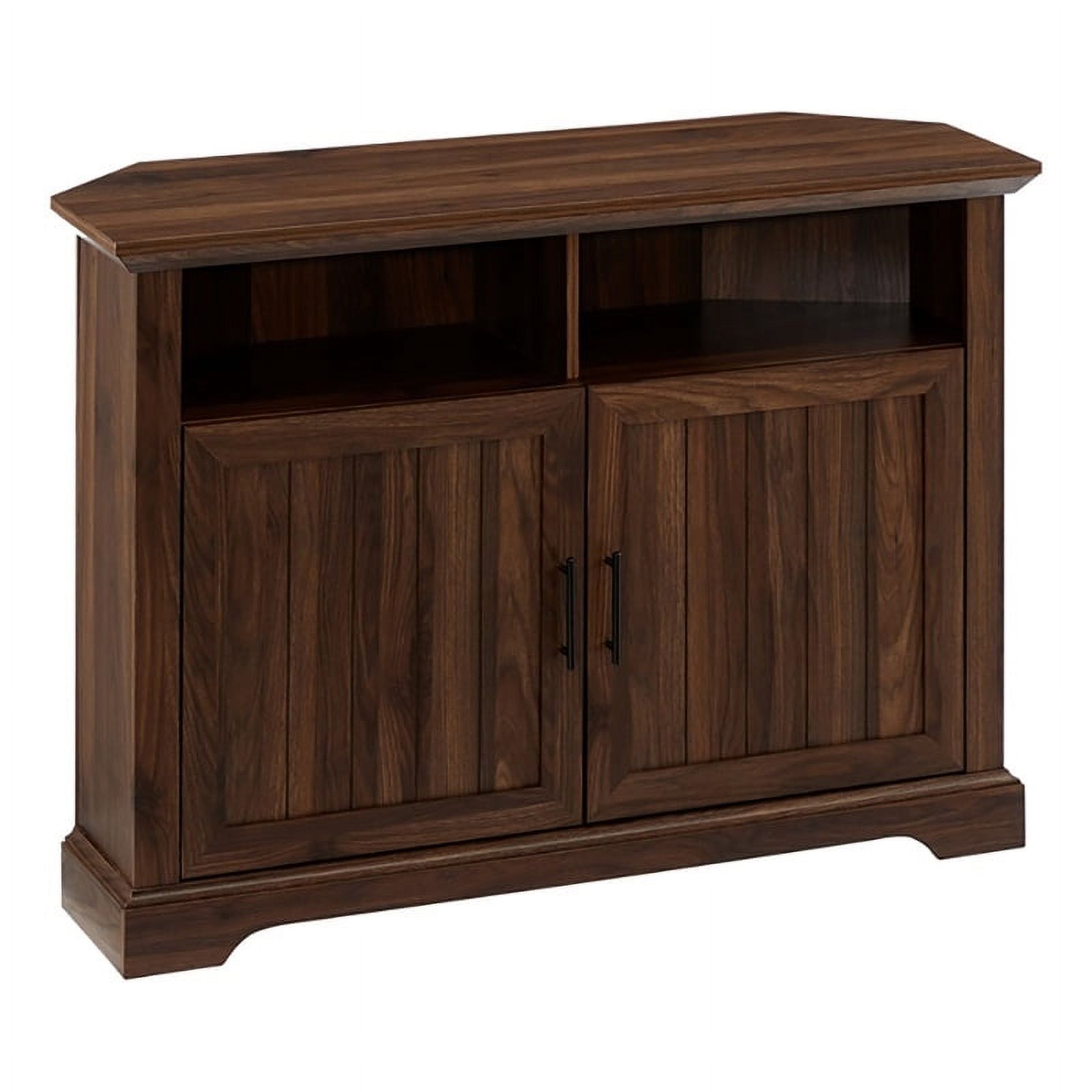 Pemberly Row Farmhouse Wood Corner Tv Stand For Tvs Up To 48" In Dark ... inside Pemberly Row Farmhouse Wood Corner Tv Stand For Tvs Up To 52" In Gray