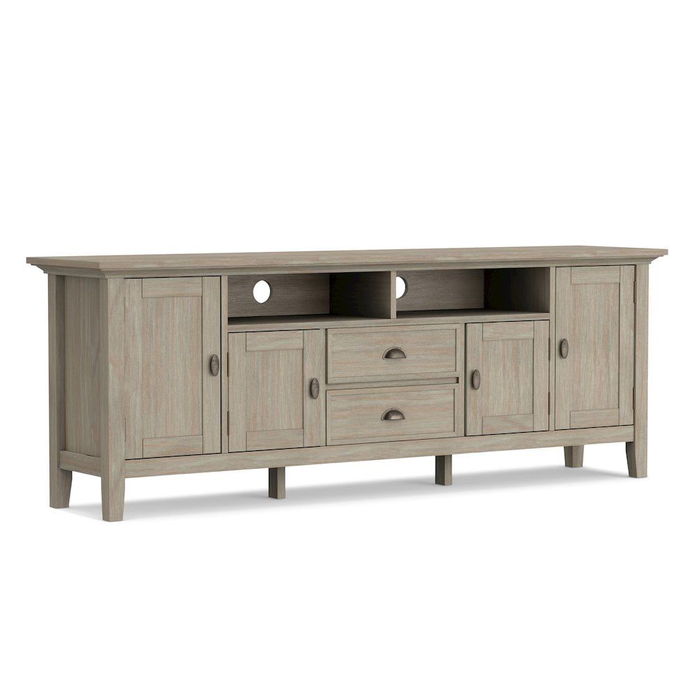 Redmond Solid Wood 72 Inch Tv Media Stand In Distressed Grey For Tvs Up ... regarding Redmond Solid Wood 72 Inch Tv Media Stand In Distressed Grey For Tvs Up To