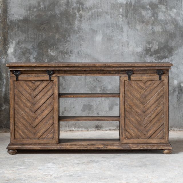 Rustic Wood Iron Sliding Barn Door Media Console Cabinet Vintage Style ... pertaining to Vintage Charm Meets Modern Functionality in Rustic Wood Iron Barn Door Media Consoles