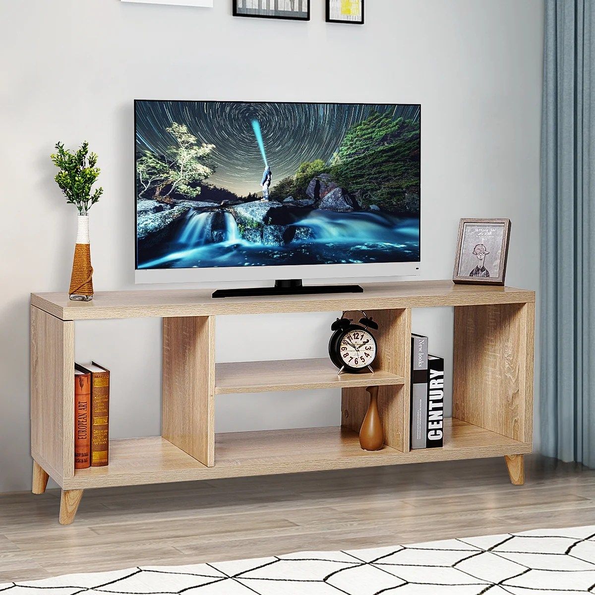 Tv Stand With Shelves: A Perfect Solution For Your Modern Living Room ... inside Understanding the evolution of modern entertainment stands and cabinet designs