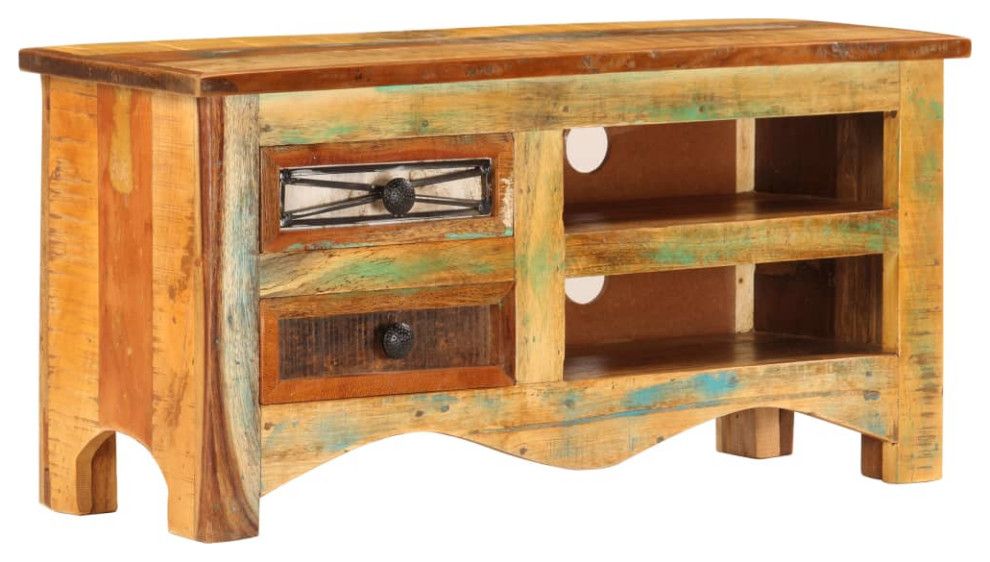 Vidaxl Tv Stand Tv Unit Sideboard Tv Console Cabinet Solid Reclaimed ... in How to Choose the Right TV Stand That Complements Your Home Decor